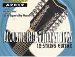 Комплект струн для 12-струнной гитары медь Alice A2012