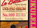 100W Uke-Pro Комплект струн для концертного и тенор укулеле, оплетка 4-ой струны, La Bella
