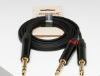 Y-кабель 6,3мм стерео - 2х6,3мм моно, 2м, SHNOOR JS2JM-2m