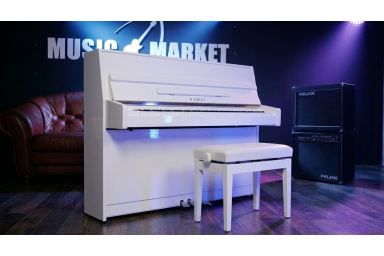 Акустическое пианино Kawai K-15E WH/P - белый полированный