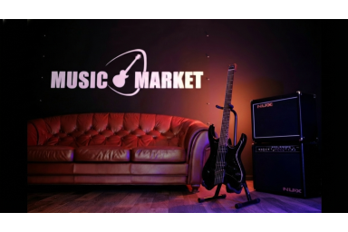 W800-WING-800-PBK Электрогитара безголовая с встроенным процессором, черная, GTRS