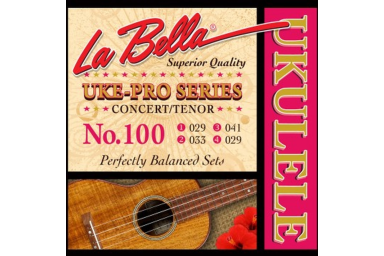 100W Uke-Pro Комплект струн для концертного и тенор укулеле, оплетка 4-ой струны, La Bella