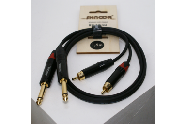 Компонентный кабель 2хRCA - 2хjack, 1,5м, SHNOOR RCA2JM-1,5m