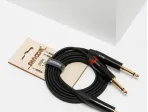 Y-кабель 6,3мм стерео - 2х6,3мм моно, 2м, SHNOOR JS2JM-2m