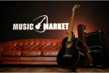 Акустический бас с звукоснимателем Cort Acoustic Bass Series AB850F-BK-BAG