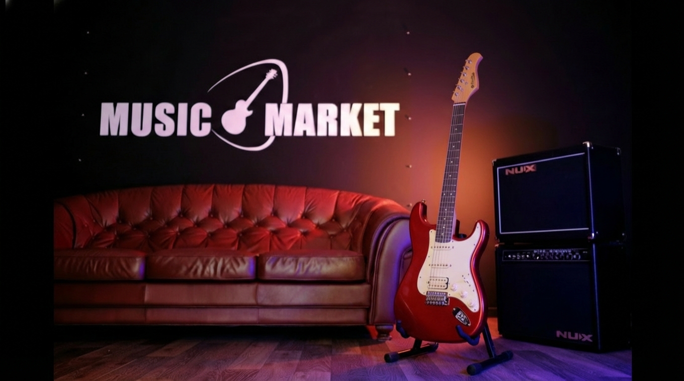 Электрогитара, красная, Prodipe JMFST83RACAR ST83RA