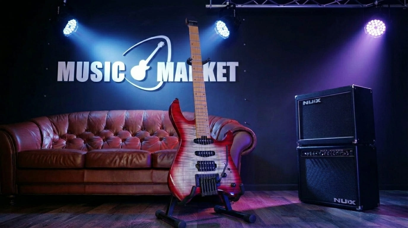 Space-G6TR-SGLV-WBAG Space series Электрогитара безголовая, красная, с чехлом, Cort