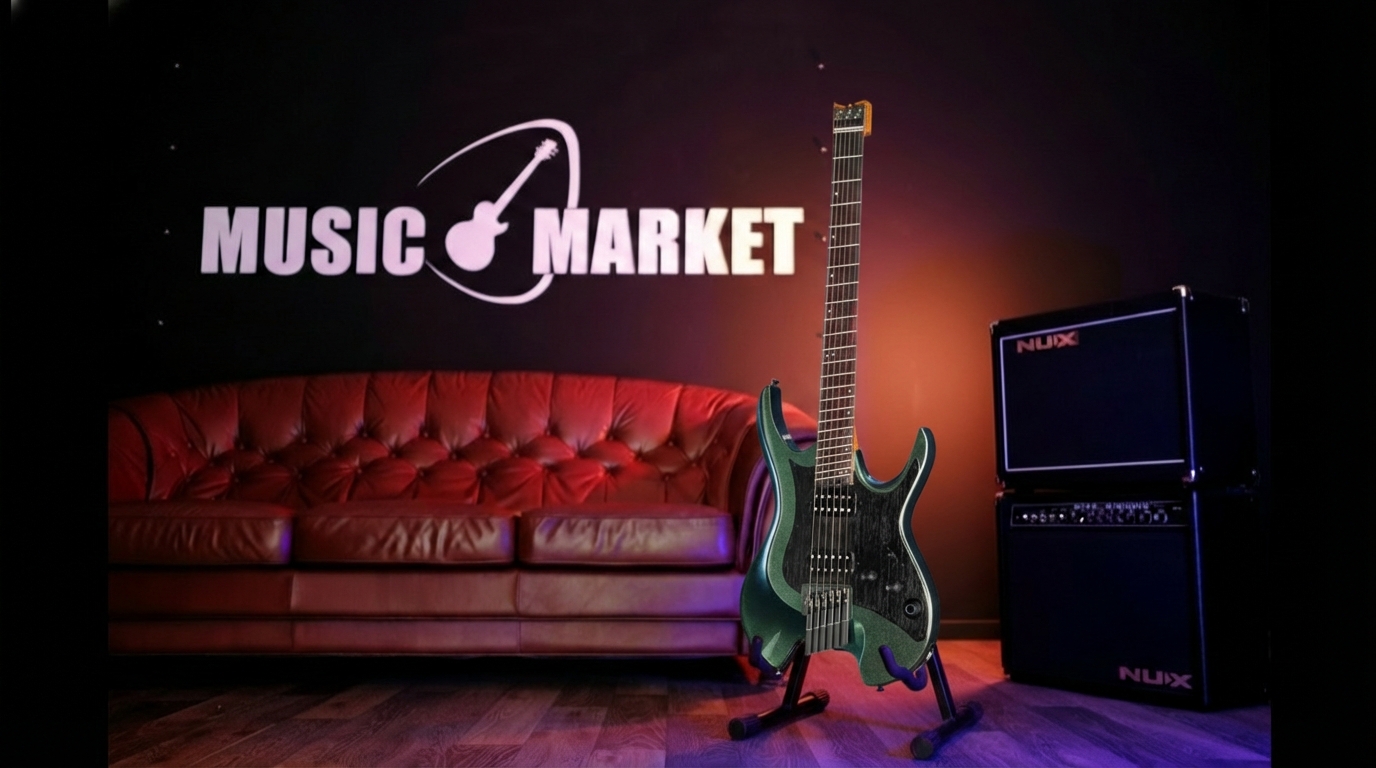 W900-Wing-900-650-AGR Электрогитара безголовая с встроенным процессором, зеленая, GTRS