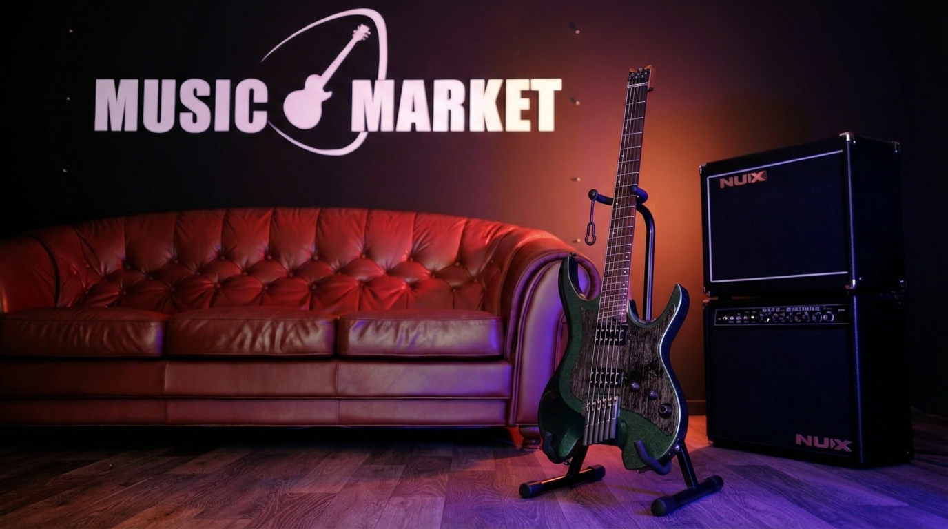 W900-Wing-900-650-AGR Электрогитара безголовая с встроенным процессором, зеленая, GTRS