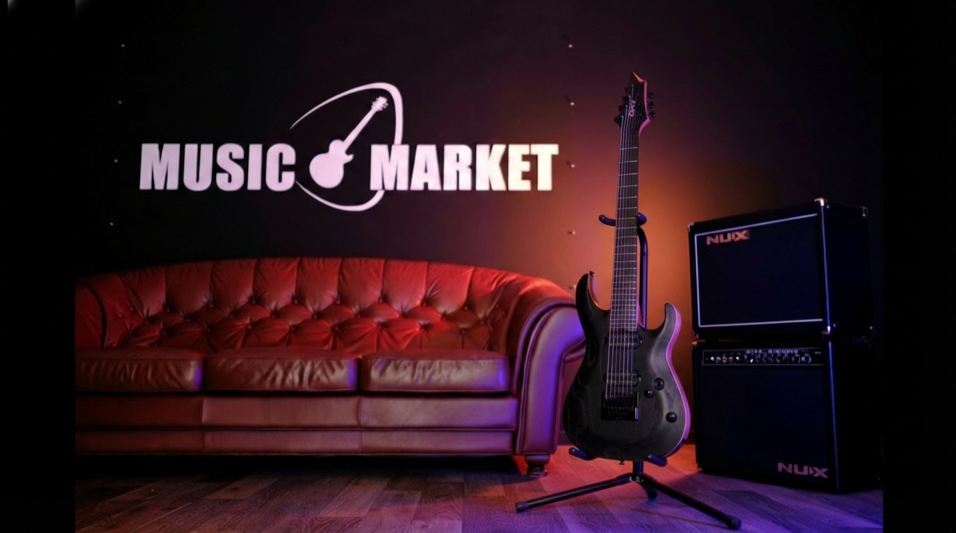 KX707-EverTune-OPBK-WBAG KX Series Электрогитара 7-струнная, черная, Cort