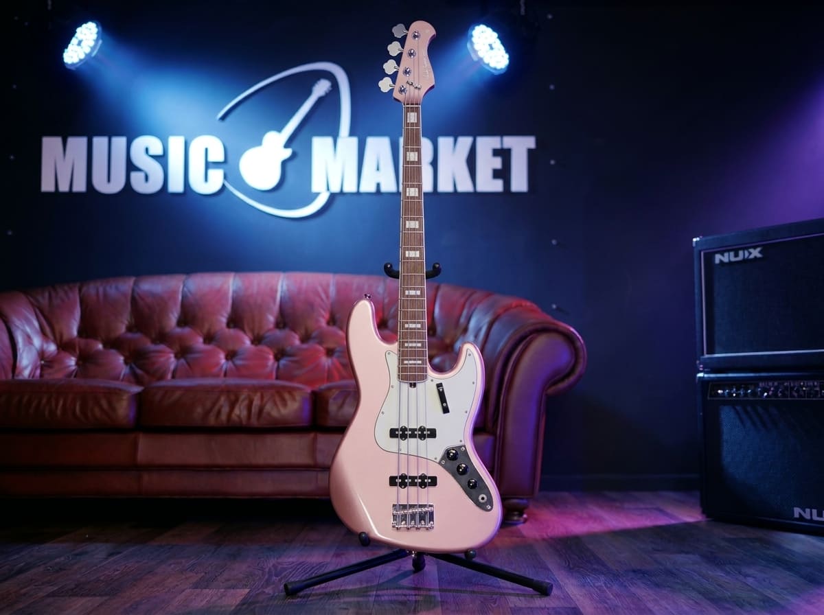 Бас-гитара Harley Benton MV-4JB Shell Pink