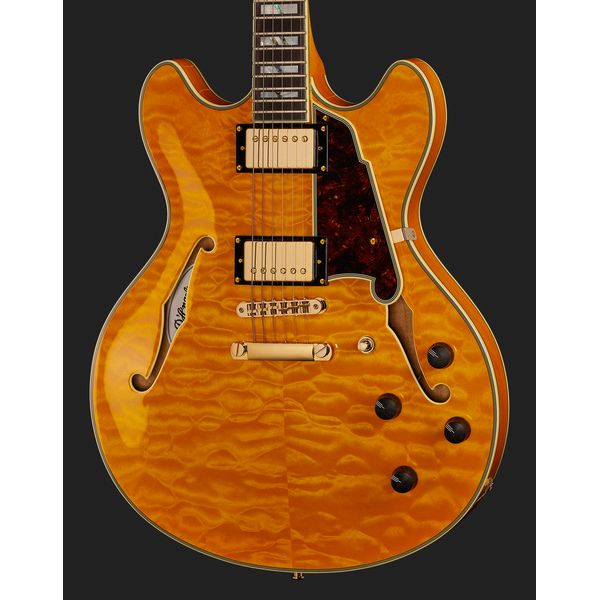 Полуакустическая гитара DAngelico Excel DC XT Vintage Nat Quilt
