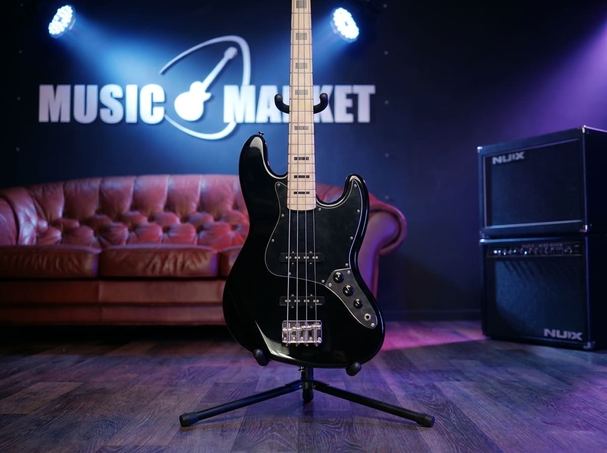 Бас-гитара Harley Benton JB-75MN Black Vintage Series