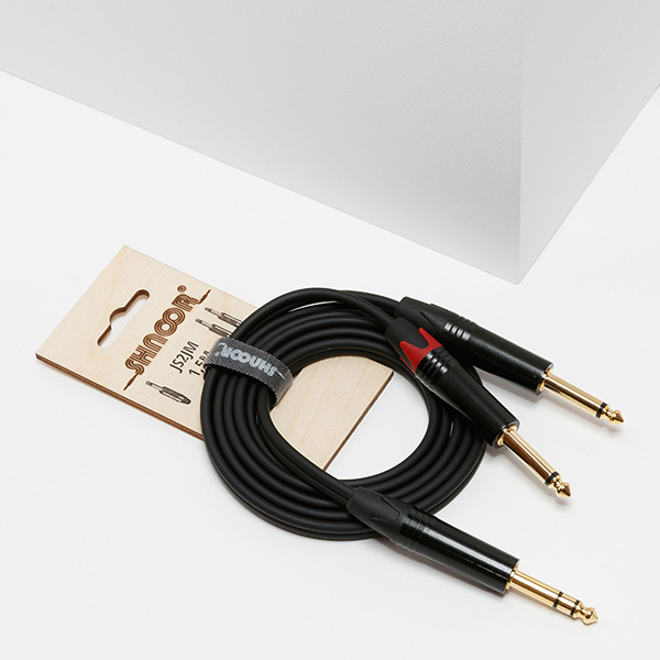 Y-кабель 6,3мм стерео - 2х6,3мм моно, 2м, SHNOOR JS2JM-2m