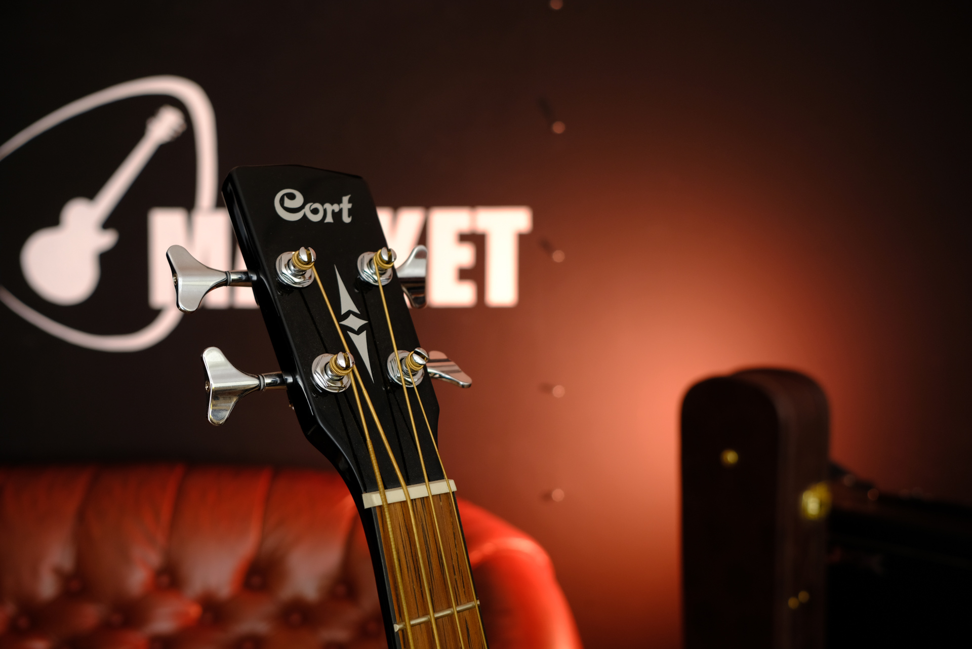 Акустический бас с звукоснимателем Cort Acoustic Bass Series AB850F-BK-BAG