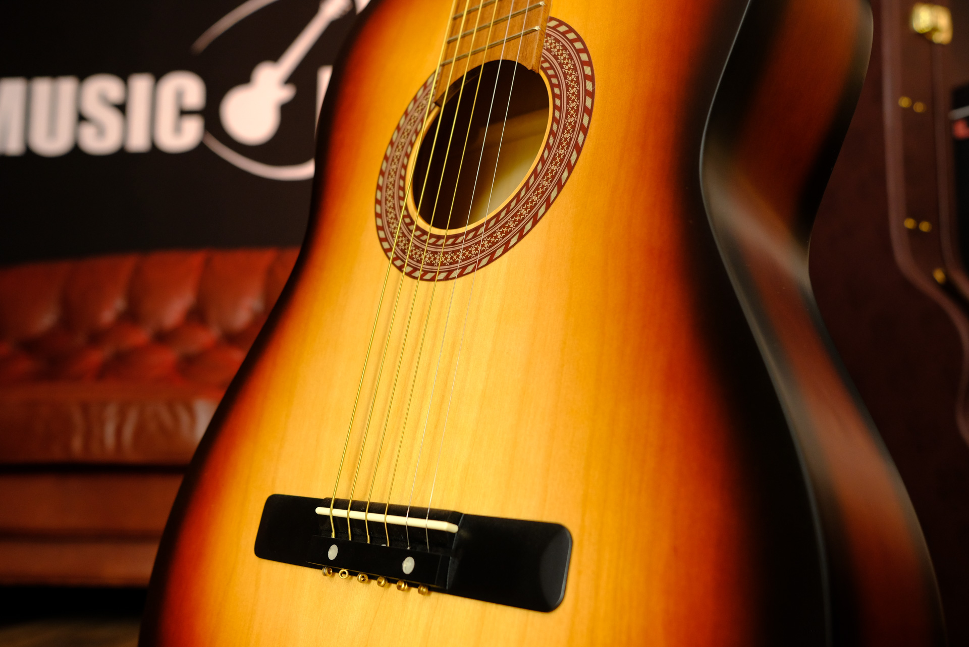 Акустическая гитара, матовая, санберст, MiLena-Music ML-AM1-SB