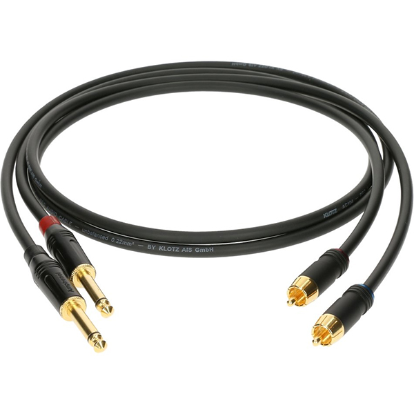 Кабель акустический RCA-Jack 6,35мм, 3м, 2шт, Klotz AL-RP0300