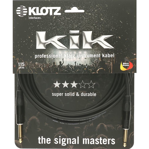 Кабель инструментальный 4,5м, прямые коннекторы, Klotz KIKKG4.5PPSW KIK