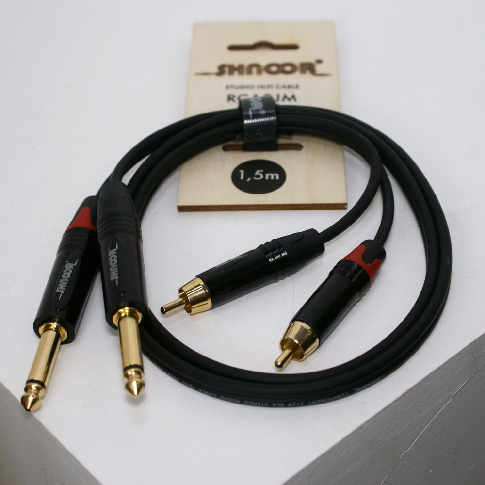 Компонентный кабель 2хRCA - 2хjack, 1,5м, SHNOOR RCA2JM-1,5m