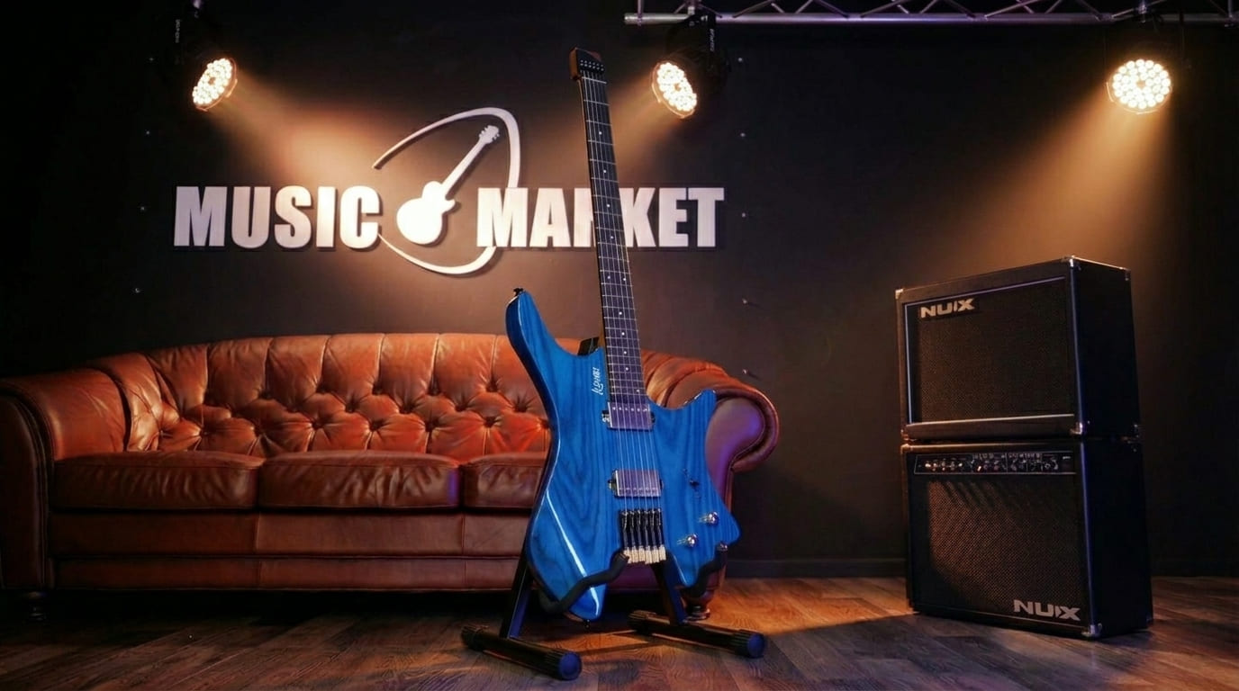 S-G62-BLS Электрогитара безголовая, синяя, Luxars